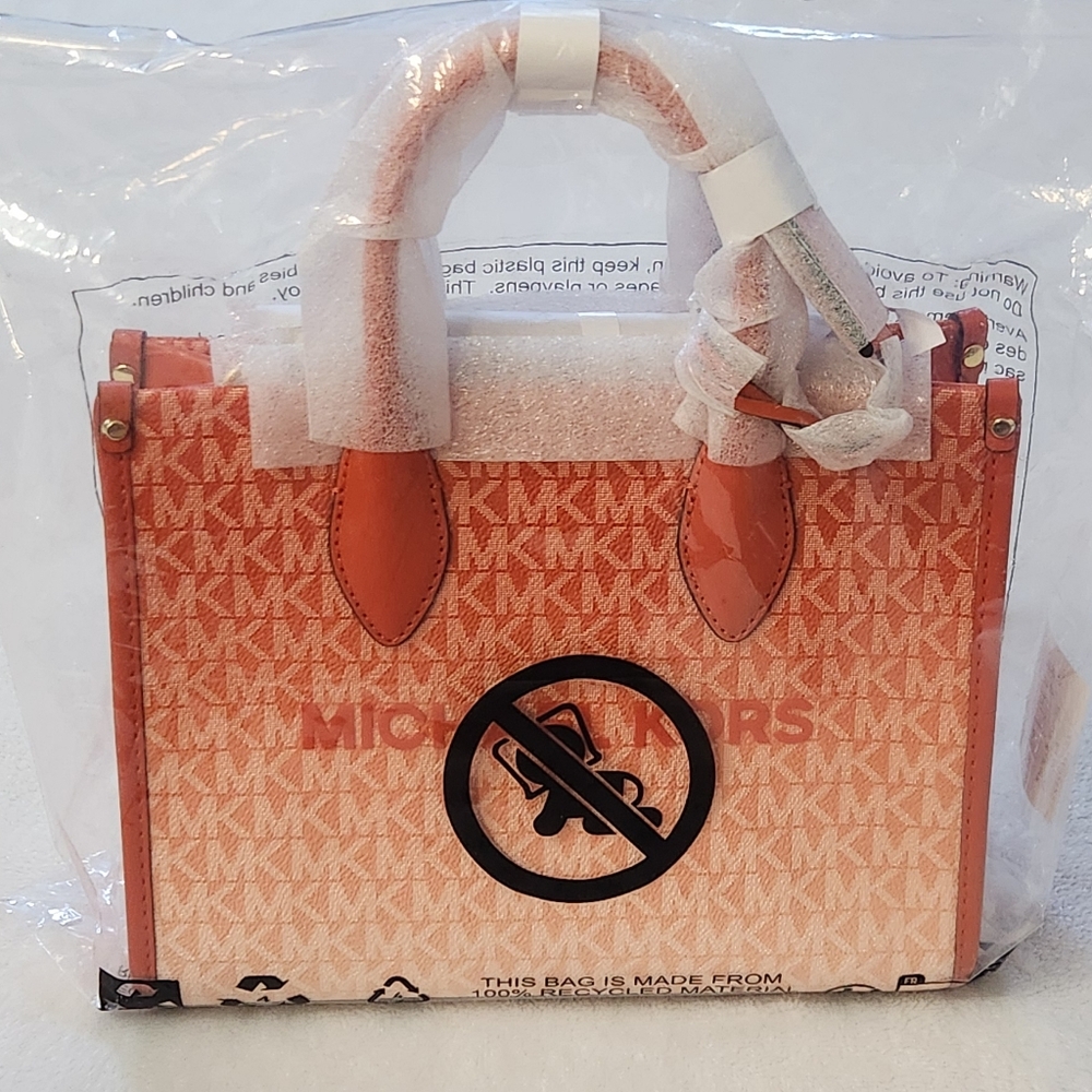 New!Michael Kors Mirella Small Ombre Signature Logo‎ Crossbody Bag - Picture 8 of 9